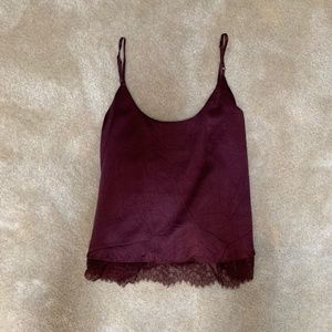 burgundy tank top